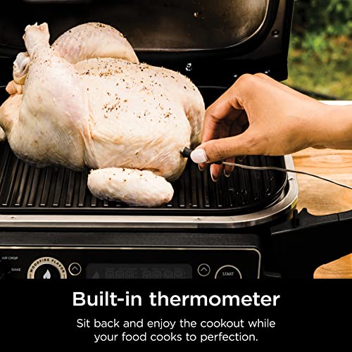 Ninja Og751 Woodfire Pro Outdoor Grill & Smoker With Built-In Thermometer, 7-In-1 Master Grill, Bbq Smoker, Air Fryer, Bake, Roast, Dehydrate, Broil, Ninja Woodfire Pellets, Portable, Electric, Grey #TOP3