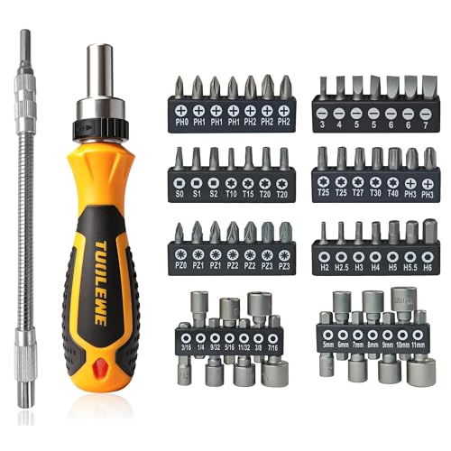 TUOLEWE 58-Piece Ratcheting Screwdriver Set with Flexible Shaft