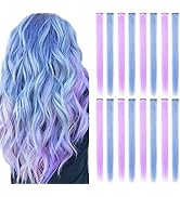 Fcysws 16 Stück 55cm Farbige Haarteile Farbige Haarverlängerungen Clip in/on für Mädchen und Frau...