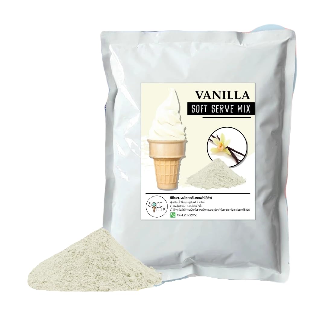 Soft Serve Ice Cream Powder – 1kg Pack, Makes 3.5kg of Ice Cream – Smooth, Creamy & Easy to Make (Blue Salt Vanilla)