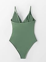 Vista 5 de CUPSHE Traje de baño de una pieza para mujer, con control de abdomen y cuello en V