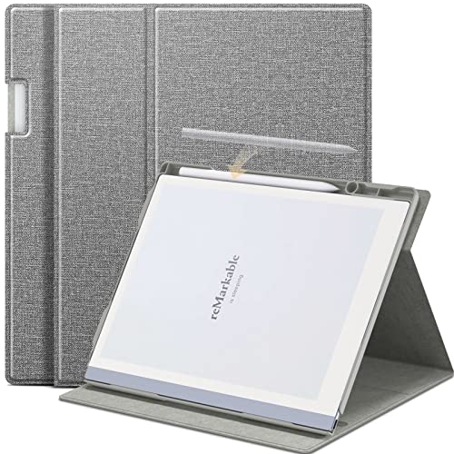 DONGZHU Case for Remarkable 2 Paper Tablet- Multi-Viewing Adjustable Folding Book Folio Cover, with Built-in Pen Holder