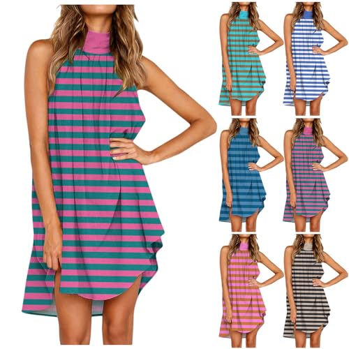 Robe d'été de loisirs à rayures au design minimaliste chic