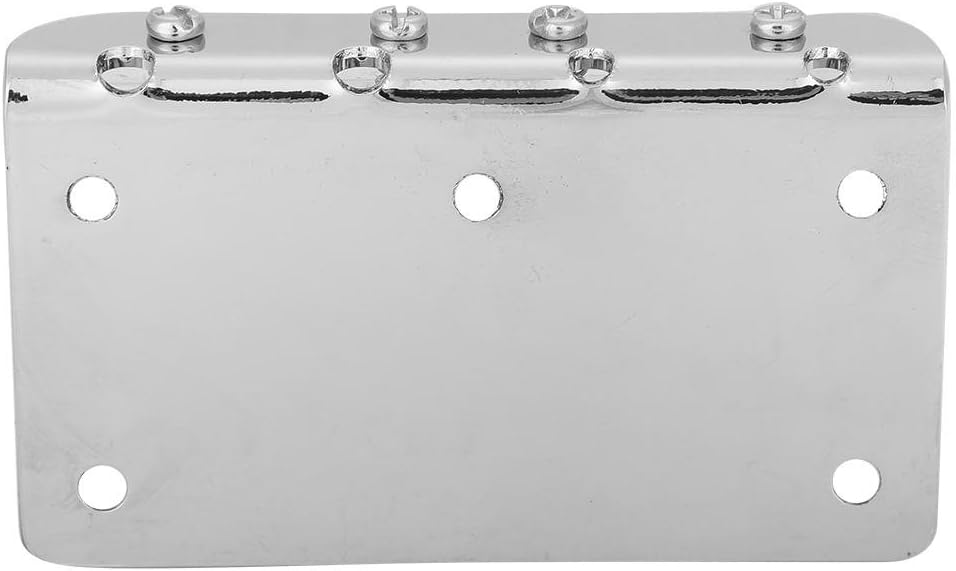 4 String Hardtail Bridge, Bass Bridge Saddles for Precision 4 Saddle Hardtail 80mm Metal Tailpiece Electric Bass Bridge Replacement Accessory(Silver)