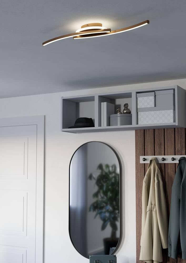 Eglo LED Ceiling Light Fitting Lungolago, Office and Kitchen Lighting, Kitchen lamp Made of Metal and Plastic in Bronze White - Image 3