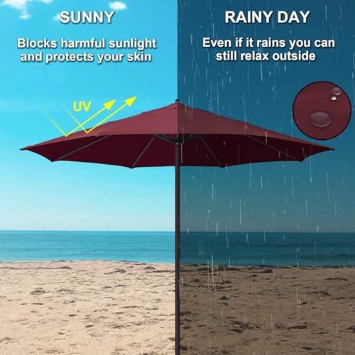 Patio Umbrella Replacement Canopy Square Cantilever Top Cover Outdoor,Replacement Parasol Canopy Cover 300/270/200CM Waterproof UV50+ Fabric Fits 6/8 Arm Standard & Cantilever Umbrellas Outd