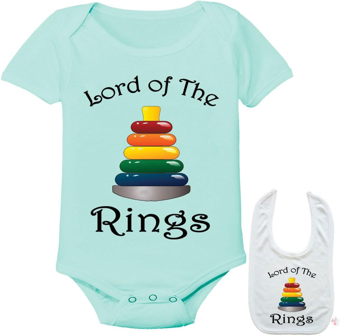 Lord of the Rings -Cute Custom Printed Baby bodysuit onesie & bib Set