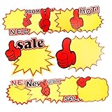 Cabilock 120stücke Neon- -preis-etiketten Für Immobilien-verkäufe Werbe-preis-labels Aus Strapazierfähigem Weißem Kartonmaterial Auffälliges Sternen-design Für Hohe