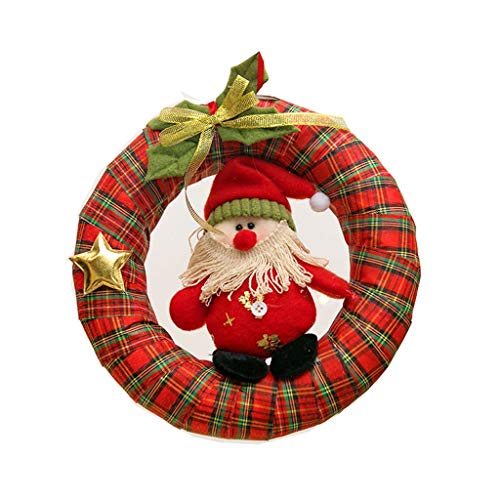 Décorations de Noël en rotin rotin couronne de Noël du shopping robe de scène de la fenêtre du centre commercial des cloches suspendues éponte porte suspendus ornements Cover