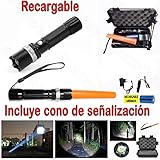 • Incluye batería recargable, cargador para el coche y cargador para el hogar además de cono enroscable color naranja especialmente indicado para emergencias.
