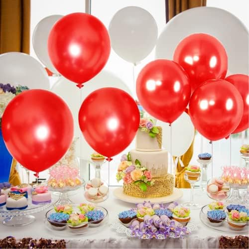 Red Balloons 100 Pcs 10 Inch Party Red Metallic Latex Ballons As Birthday Balloons Merry Chritmas Balloons Graduation Balloons Valentines Day Balloons Baby Shower Wedding Party decorations