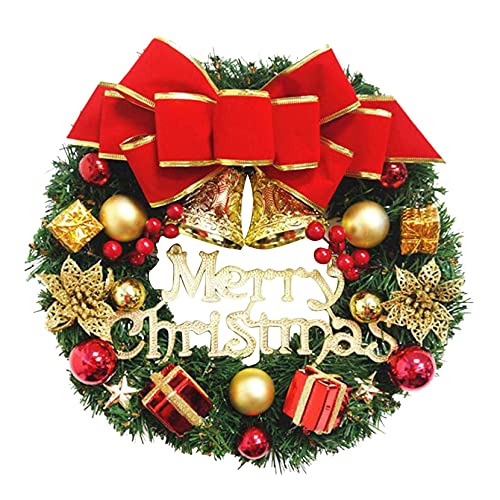Couronne de Noël pour porte et mur YZCIS - Guirlande de simulation festive