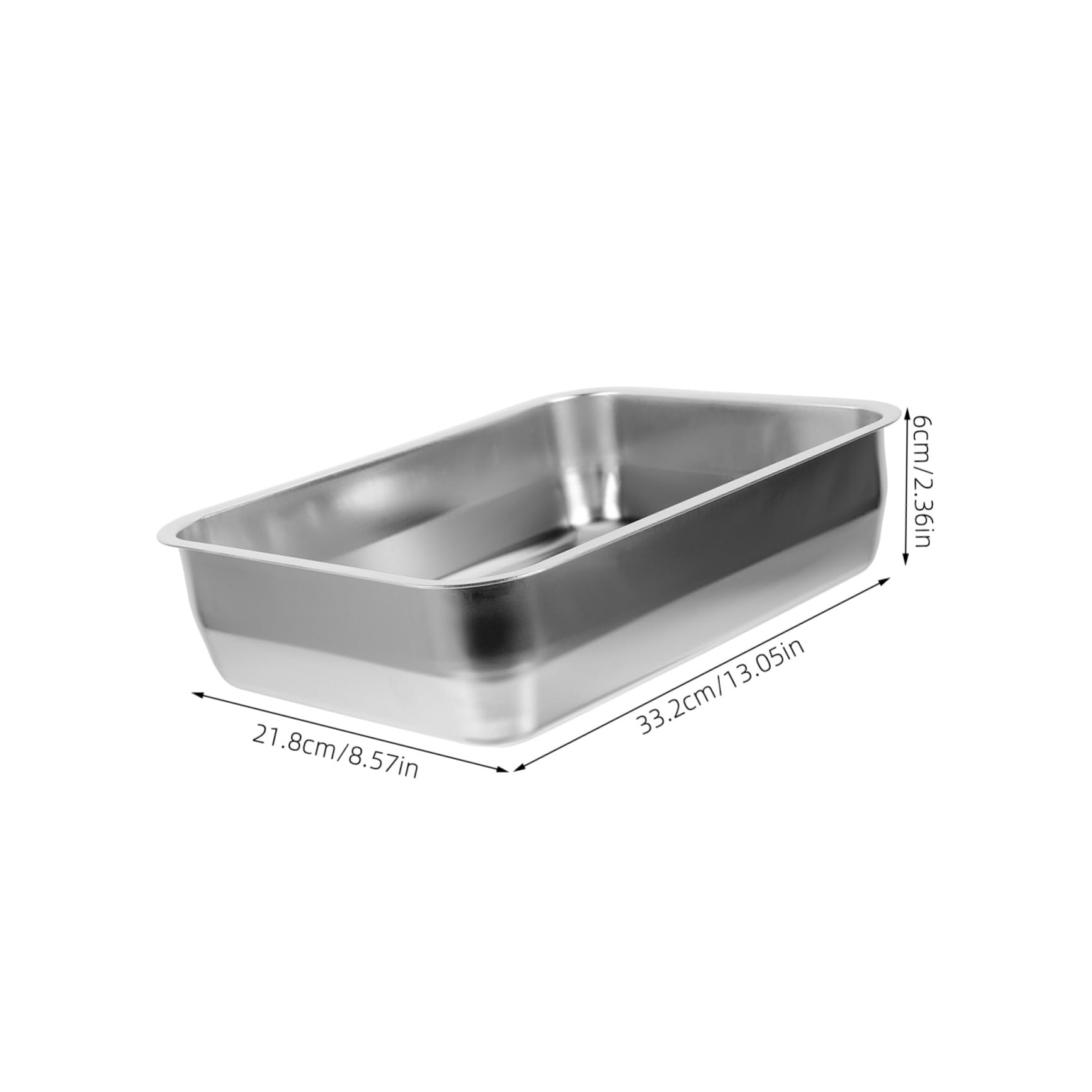 OUNONA Stainless Steel Roasting Pan Rectangular Grill Tray for Fish Seafood Vegetables Versatile Serving Dish for Home Restaurant Hotel Use