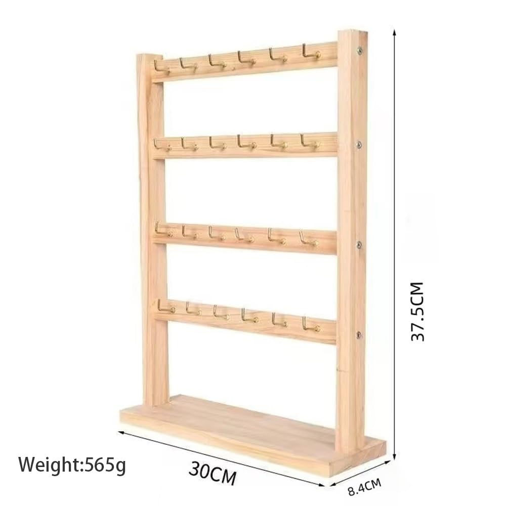 Armadi Wooden Jewelry Display Stand Hooks for Bracelets | Necklaces Earrings Organizer