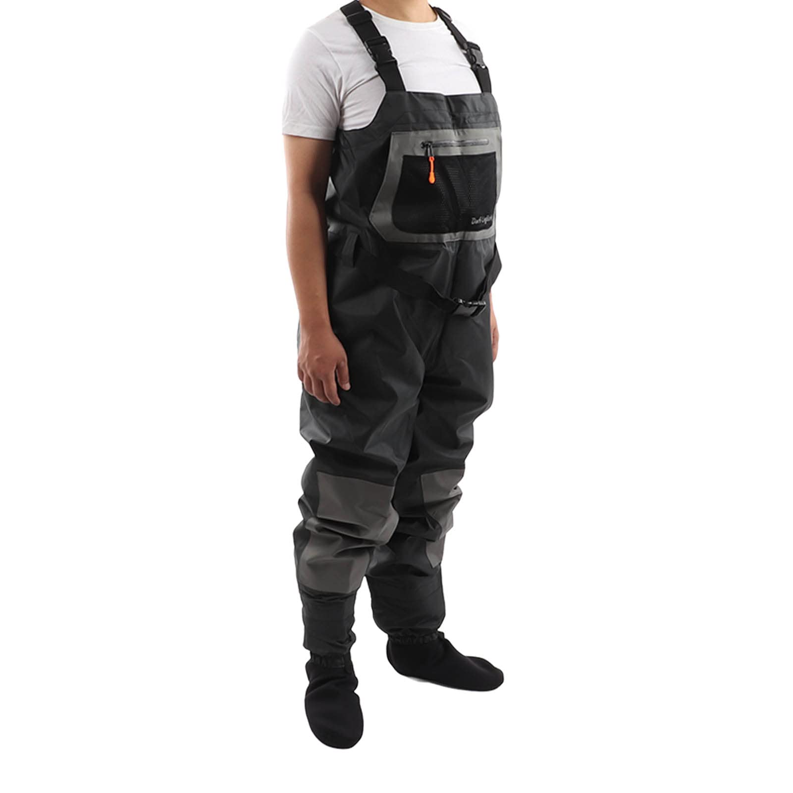 Tyenaza Bootfoot Wathose, Fliegenfischen Wathose Atmungsaktive wasserdichte Strumpffuß Wathose für Erwachsene XXL