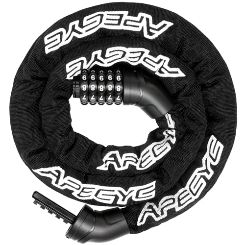 Image of APECYC Bike Lock, 3 /4 /5 /6FT Heavy Duty Anti Theft 5-Digit Combo Chain Lock | Resettable Combination Bicycle Lock, Keyless and Long Security Chain Lock for E-bike, Scooter, Bike Rack, Commuting & Outdoor