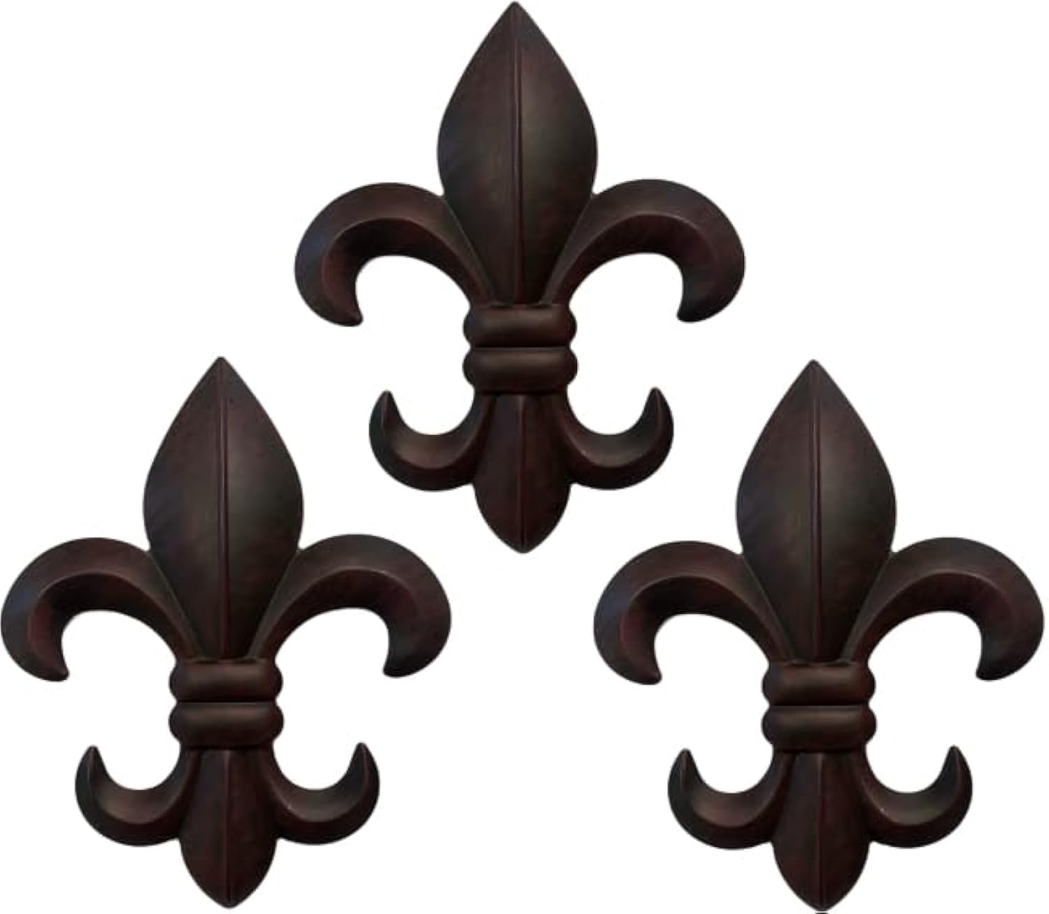 Top Brass 8" Metal Fleur De Lis Wall Decor Art (3 Pack) - New Orleans Style Home Decor