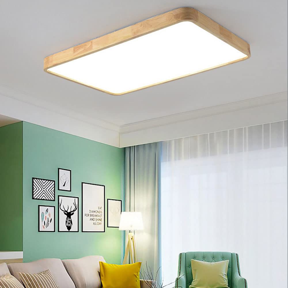 Nowoczesna lampa sufitowa LED, lekka, drewniana lampa trójkolorowa, bardzo cienka 2,3 cala, dekoracyjne oświetlenie sufitowe, wbudowana instalacja do salonu, sypialni,