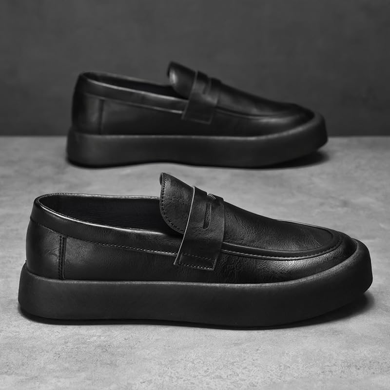 Men's Flat Casual Shoes | Black Style Professional Business Shoes for Maturity4