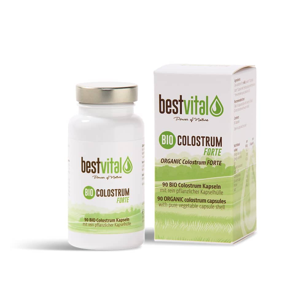 BIO Colostrum Kapseln forte (180 Stück) - 300 mg pro Kapsel - 100% reine Erstmilch - deutsches BIO-Siegel - ohne Magnesiumstearat, Gluten und Soja - vegetarisch
