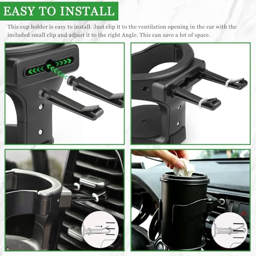 Portavasos para auto ajustable con clips de montaje ABS miniatura 6