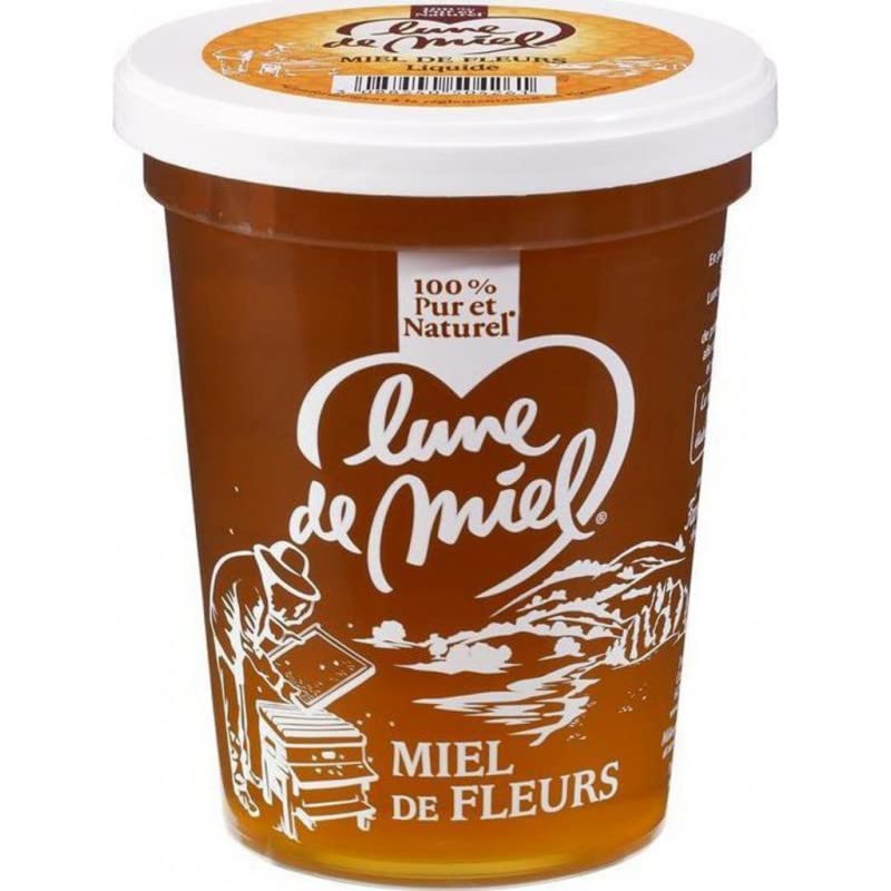 Luna de miel 100% pura y natural miel de flores Maxi formato 1 kg (lote de 4)