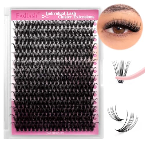 FADLASH 280pcs Faux Cils Bouquet Volume Russe 40D Lash Cluster 0.07mm D Curl Mix 15-20mm DIY Extension Cils Individuels