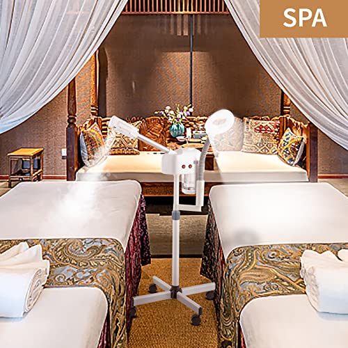 Professional Facial Steamer,2 in 1 Facial Steamer on Wheels with 3X Magnifying Lamp,Time Preset Function Design for Face Sauna Spa and Personal Care Use at Home or Salon - Thumbnail 5