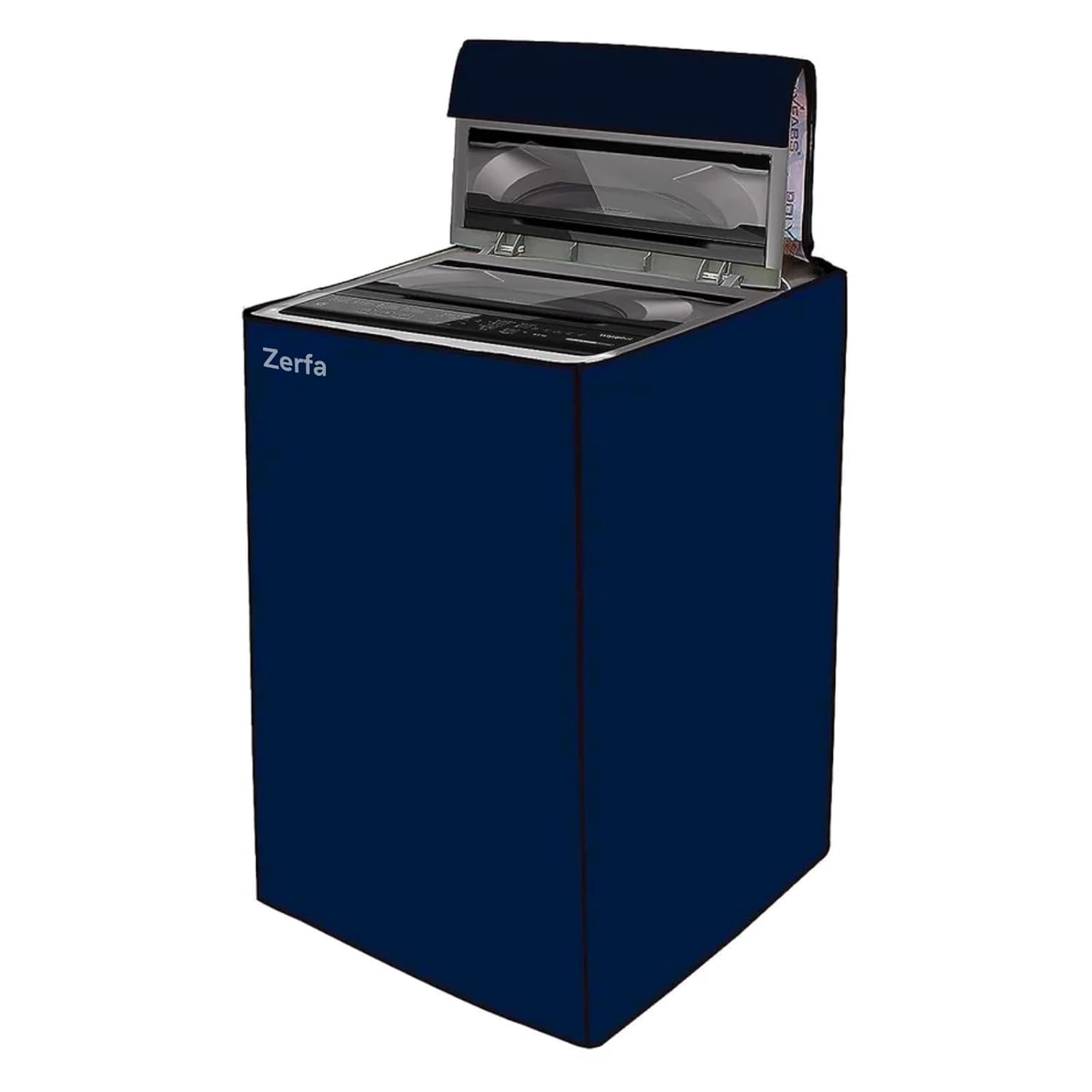 Zerfa Waterproof, Dust-Proof, Sun-Proof Top Load Fully Automatic Washing Machine Cover Fit and Suitable for all Brand Universal Cover for 6 Kg, 6.5 Kg, 7 Kg and 7.5 Kg – Blue (59 x 59 x 86 CM)
