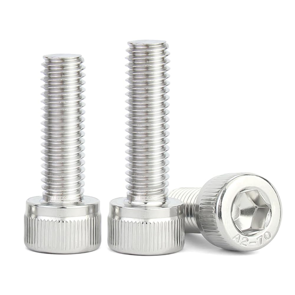 M8 20mm Screw M8-1.25x20mm Socket Head Cap Screw M8 Socket Cap Bolts Metric Stainless Steel Screws Allen Hex Drive Bright Finish Machine Thread Coarse