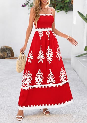 Image of PRETTYGARDEN Women's Summer Boho Maxi Dress Floral Sundresses