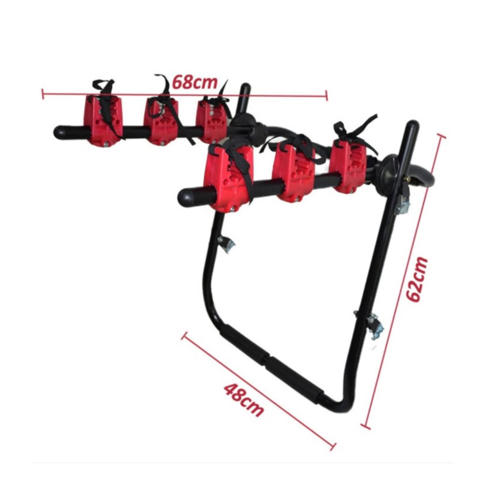 Portabicicletas Trasero para Coche Soporte Bicicletas Transportador Bicis Bastidor Maletero Marco de Metal y Plástico con sin Rayar Adecuado para Coches Pequeños Fines de Semana