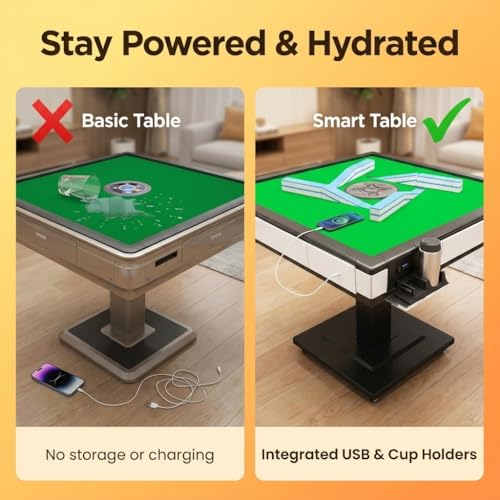 Mesa plegable automática de Mahjong con diseño silencioso miniatura 5