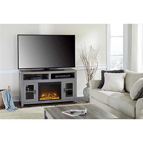 Ameriwood Home Carver Electric Fireplace Tv Stand For Tvs Up To 60" Wide, Gray #TOP1