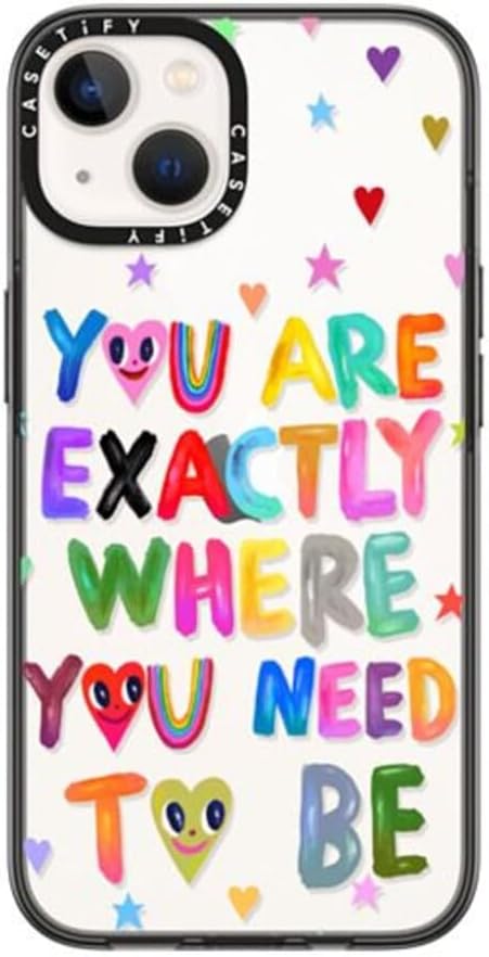 CASETiFY Compact iPhone 14 Case [4 ft. 2X Military Grade Drop Protection/Slim/Lightweight] - You are Exactly - Clear Black