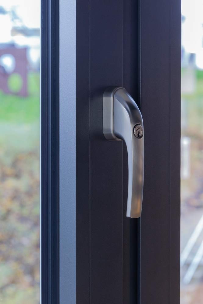 ABUS FG300 ER, abschließbarer Fenstergriff in Edelstahl-Optik, im Set 8 Stück alle gleichschließend AL0089 mit insgesamt 16 Schlüssel