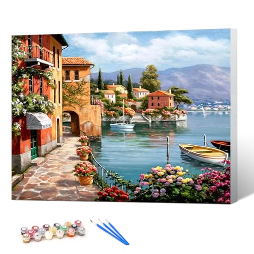 Malen Nach Zahlen Für Erwachsene Mit Rahmen – Obst-Motiv DIY Leinwand 30x40 Cm, Inkl. Farben & Pinsel