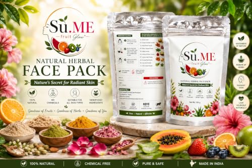 Image of DeTan Cleanser and Natural Herbal Face Pack by SU.ME Fruit Glow