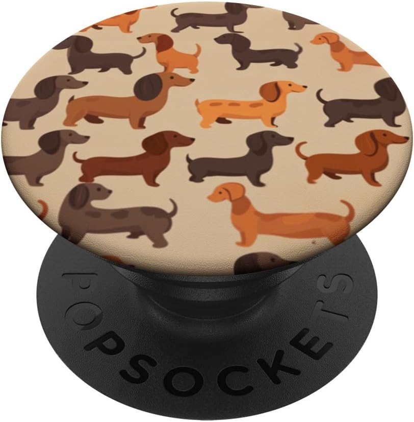 Sausage Dog, Dachshund Fun Pattern PopSockets PopWallet for MagSafe