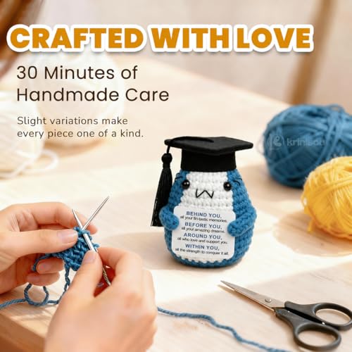 Krinisou 2026 Graduation Gifts for Men Women Her Him, Congrats Grad Gift for College Senior High School Masters Bachelors Degree Graduate Daughter Friend, Small Crochet Shark Desk Decor — view 4