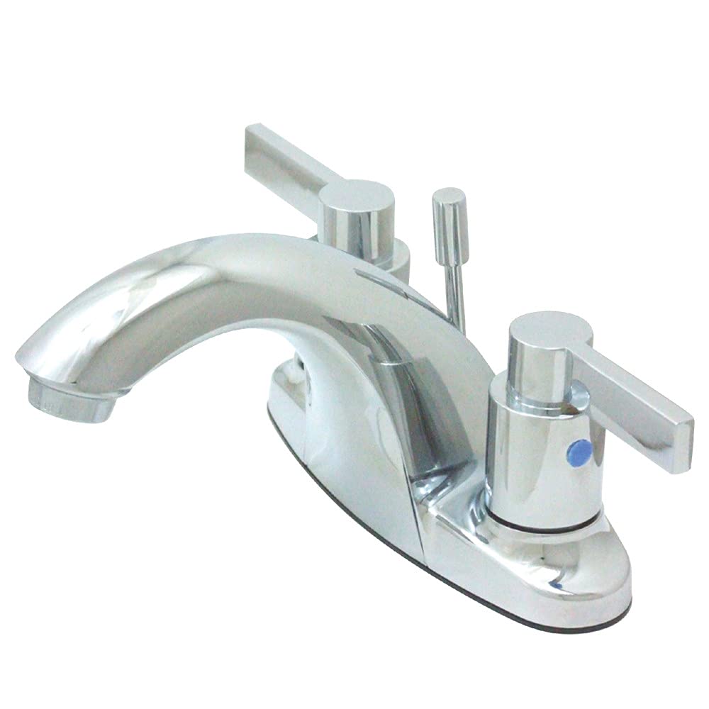 Mitigeur lavabo bec haut Kingston Brass KB8641NDL avec bonde pop-up chrome