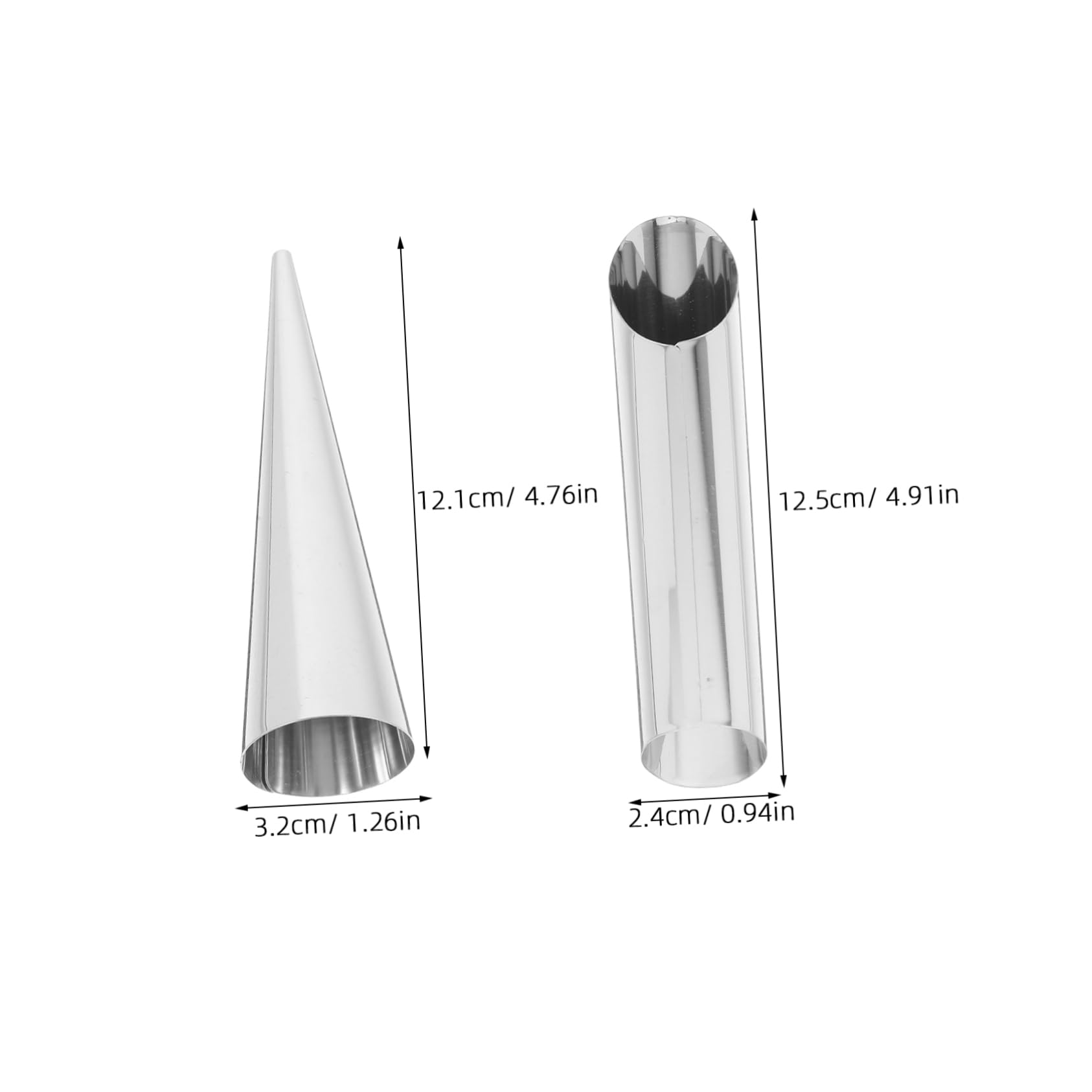 Ciieeo 20pcs Non Stick Stainless Steel Croissant Baking Molds Set Conical Tubular Shapes for Home and Bakery Use for Pastry Making Baking Tools for Bread Lovers