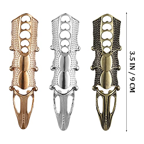 Lurrose Joint Knuckle Anéis de Dedos Completos 3Pcs Punk Rock Anéis Anel de Armadura Atividade Duplo