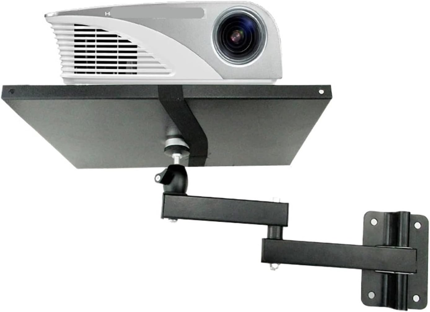 LCD-122PR-2 Universal Projector Wall Mount Bracket Full Motion 360 Rotation Tilt 8kg With Plate Soft Arm Foldable