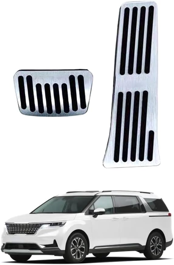 Car Pedal Covers for Kia Carnivl 2022 2023 2024, Auto Aluminum Gas Pedal Covers Accessories Replacement, Non-Slip Accelerator Brake Foot Rest Pedals(Set of 2)