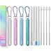 Flyby Portable Reusable Drinking Straws | Collapsible & Foldable Telescopic Stainless Steel Metal Straw Dispenser | Final Aluminum Case, Long Cleaning Brush, Silicone Tip | Variety Pack 1 | 4-Pack