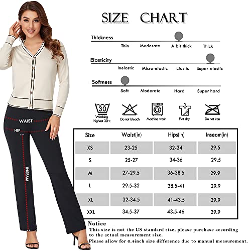 Agenlulu High Waisted Pants for Women - 4 Way Stretch Comfy Non See Through Bootcut Yoga Dress Pants Sweat Pants Women Casual Black - Thumbnail 6