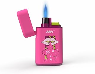 MK Lighter Torch Flame Pocket Lighter, Refillable and Multipurpose, Ideal for Candles, BBQ, Camping, and Everyday Use (5SNS-Rose Pink)