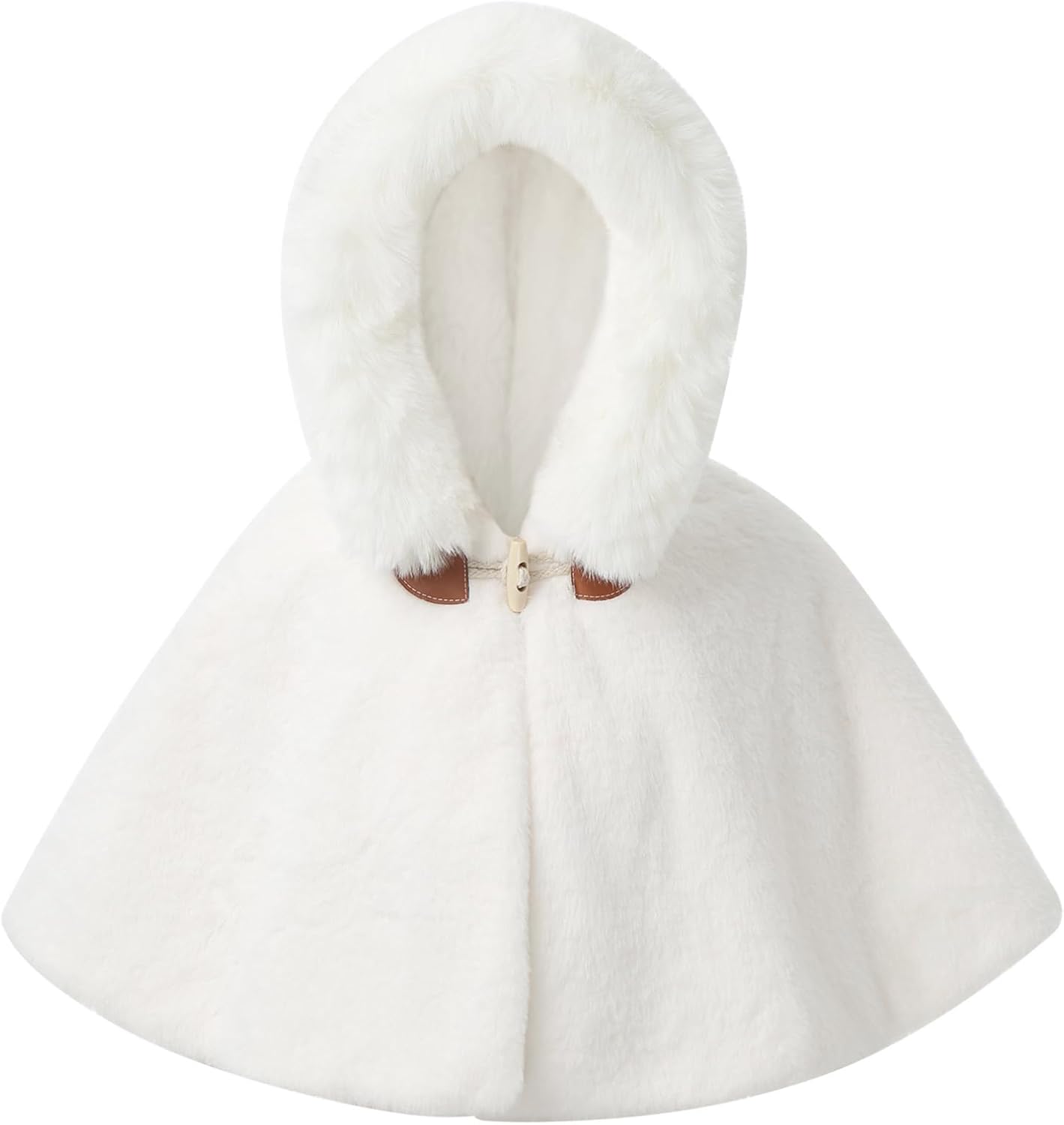 iiniim Baby Toddler Girls Fleece Hooded Capes Poncho Cloak Coat Cartoon Winter Warm Shawl Outwear