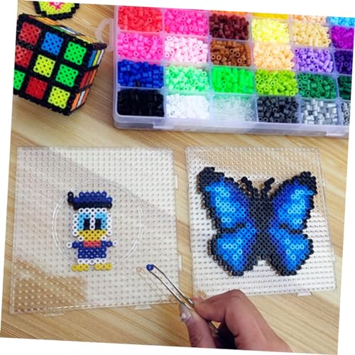 Vaguelly 42 Peças Arte Em Ferro Artesanato De Ferro Pegboards De Bloqueio Claro Mini Pixel Caso De T